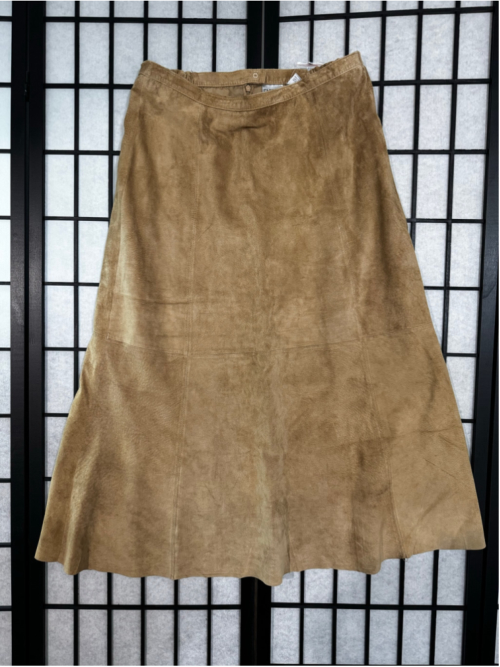 Women's Chico's Suede Leather Skirt Tan Size 16